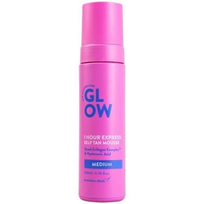 Australian Glow 1 Hour Express Self Tanning Mousse front view packaging