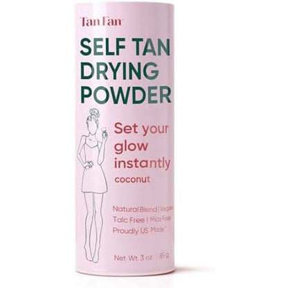 Tan Fan Self Tan Drying Powder bottle front view