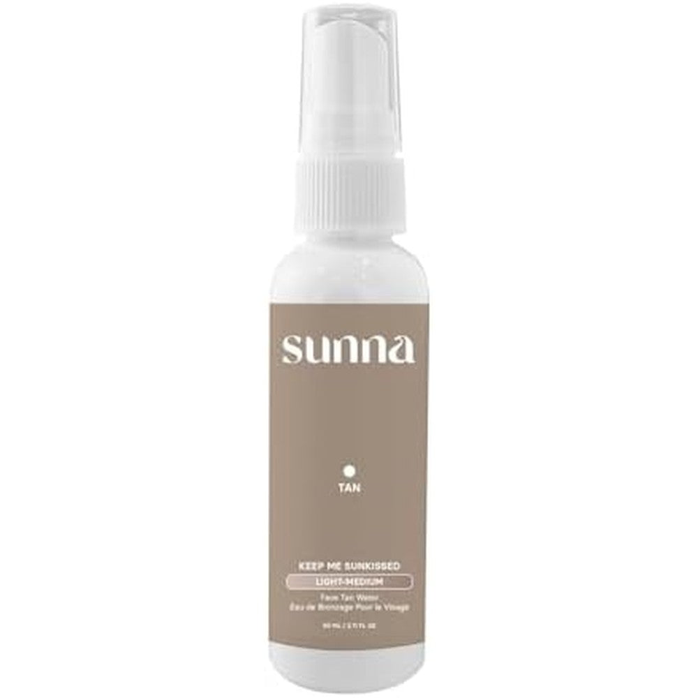 SunnaTan Face Tan Water bottle front view for tanning glow