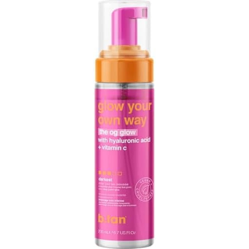 B.Tan Glow Your Own Way Clear Self Tanner Foam bottle front view