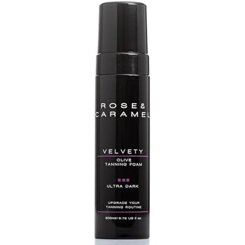 Rose and Caramel Velvety Ultra Dark Olive Tanning Mousse bottle front view