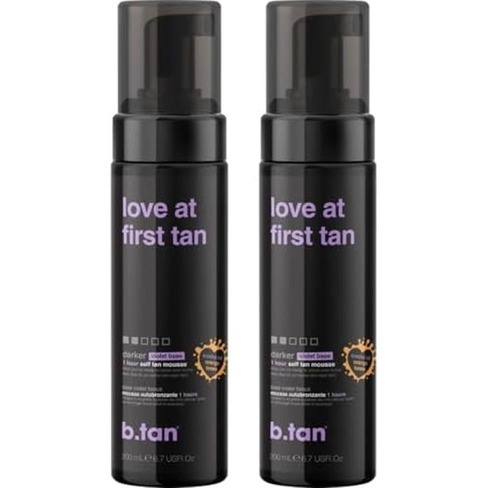 B.Tan violet self tanner mousse bundle front view with pump bottle