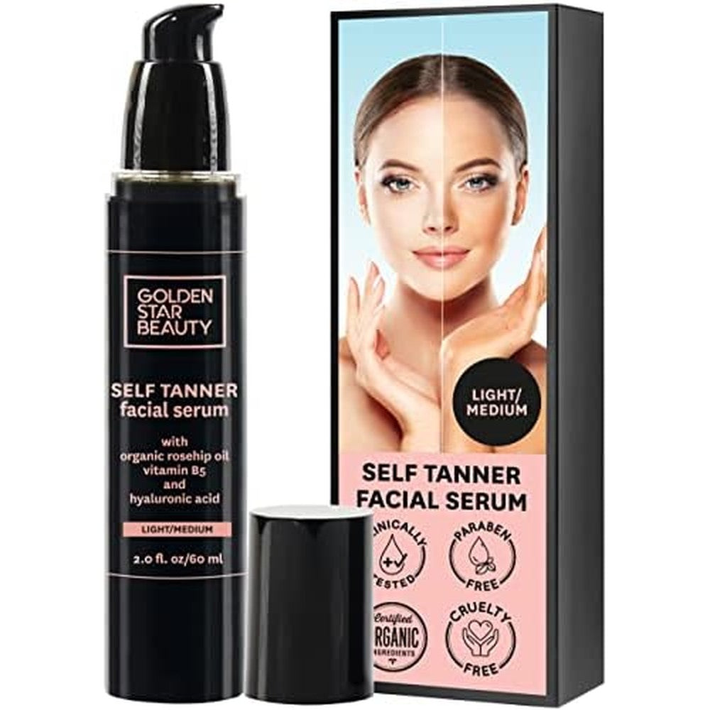 Golden Star Beauty face tanner serum bottle front view
