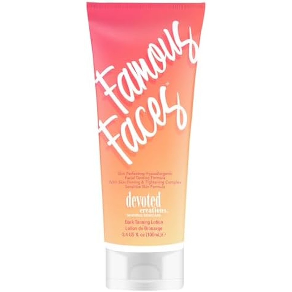 Devoted Creations Famous Faces facial tanning lotion tube front view
