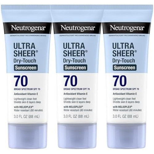Neutrogena SPF 70 sunscreen with dry-touch matte finish for face and body