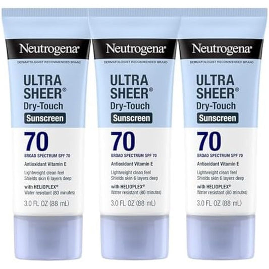 Neutrogena SPF 70 sunscreen with dry-touch matte finish for face and body