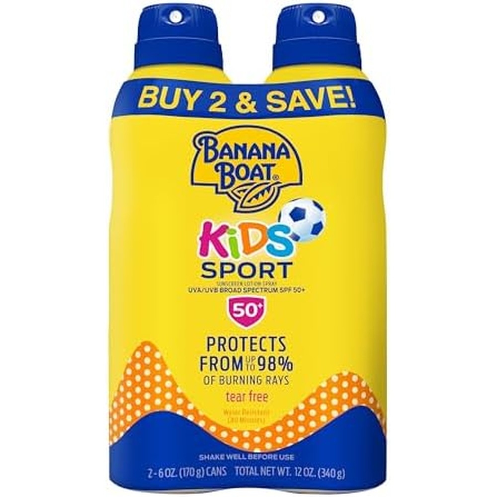 Banana Boat Kids Sport Broad Spectrum Ultra Mist Sunscreen Spray SPF 50 Twin Pack 12 Fluid Ounce - Image 1
