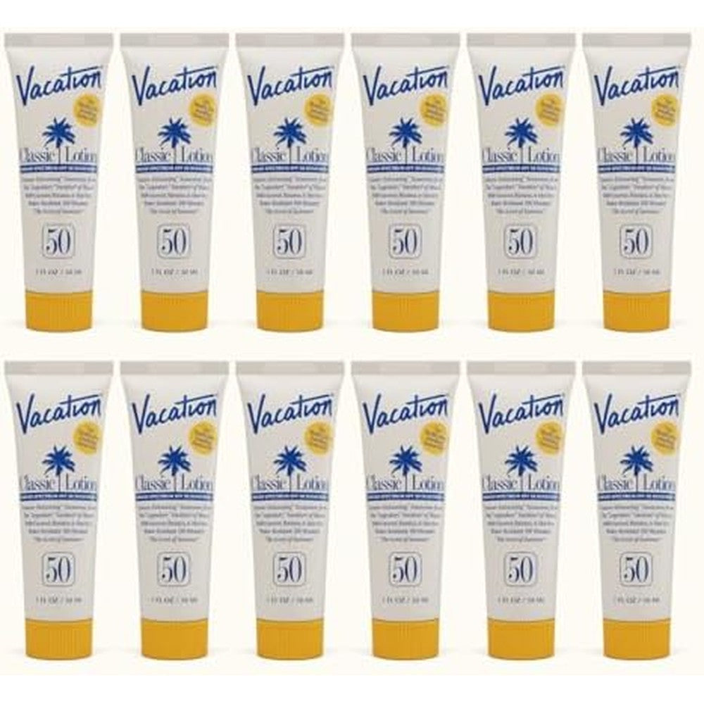 Vacation Mini Classic Lotion SPF 50 travel size pack of 12