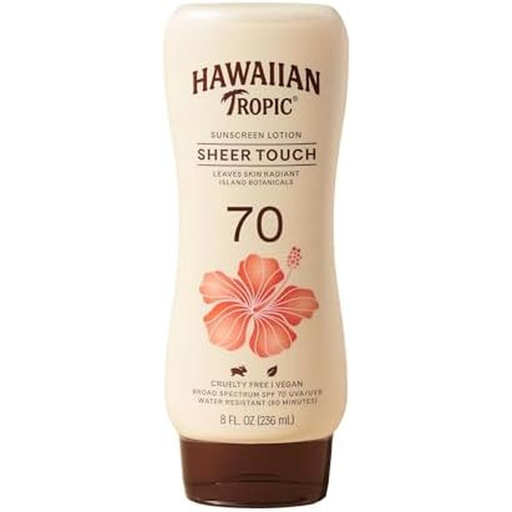 Hawaiian Tropic Sheer Touch Lotion Sunscreen SPF 70 front bottle view