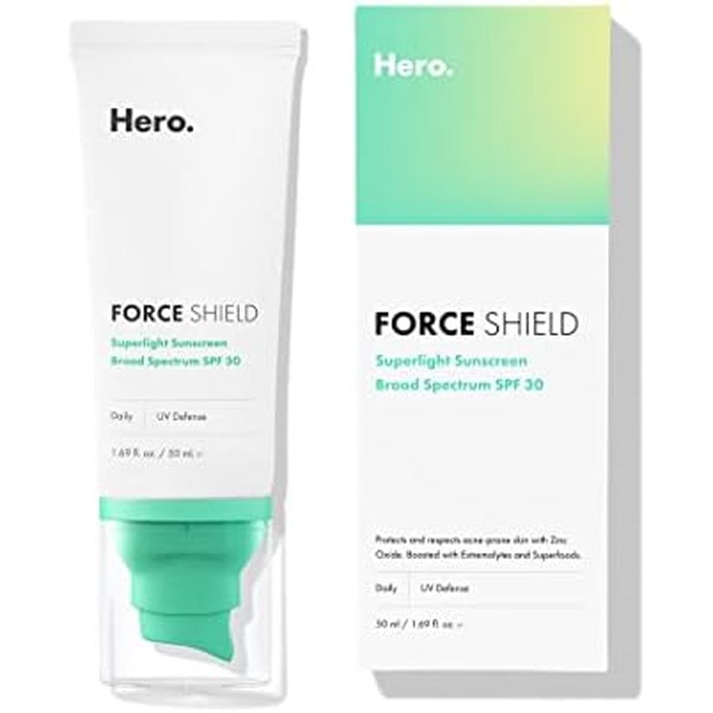 Hero Cosmetics Force Shield Superlight Sunscreen 50ml front view bottle