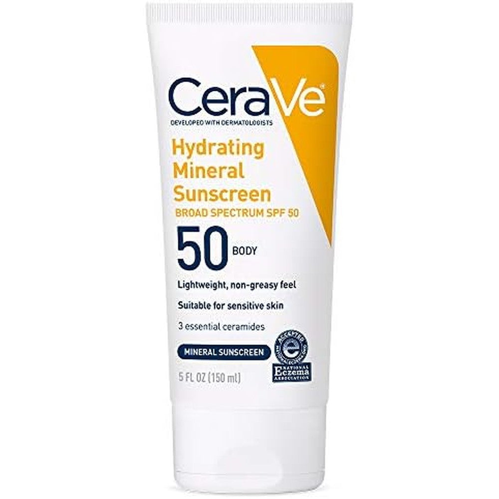 Cerave Hydrating Mineral Sunscreen SPF 50 Body Lotion front view