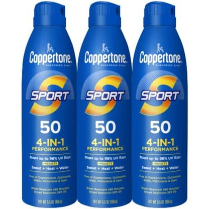 Coppertone Sport Continuous Sunscreen Spray SPF 50 front view