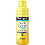 Neutrogena Beach Defense SPF 70 sunscreen spray for face and body outdoor protection