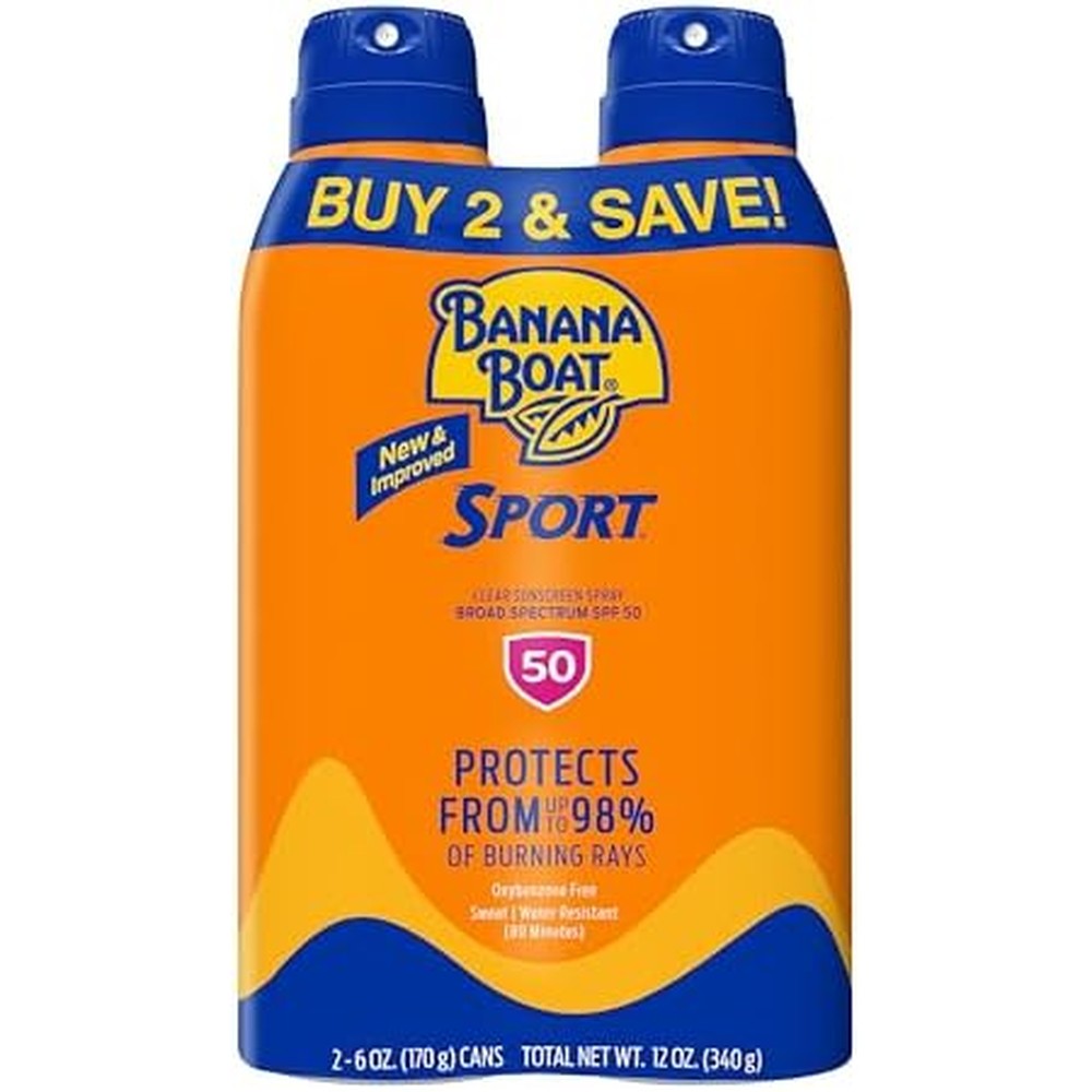 Banana Boat Sport Ultra SPF 50 Sunscreen Spray twin pack front view