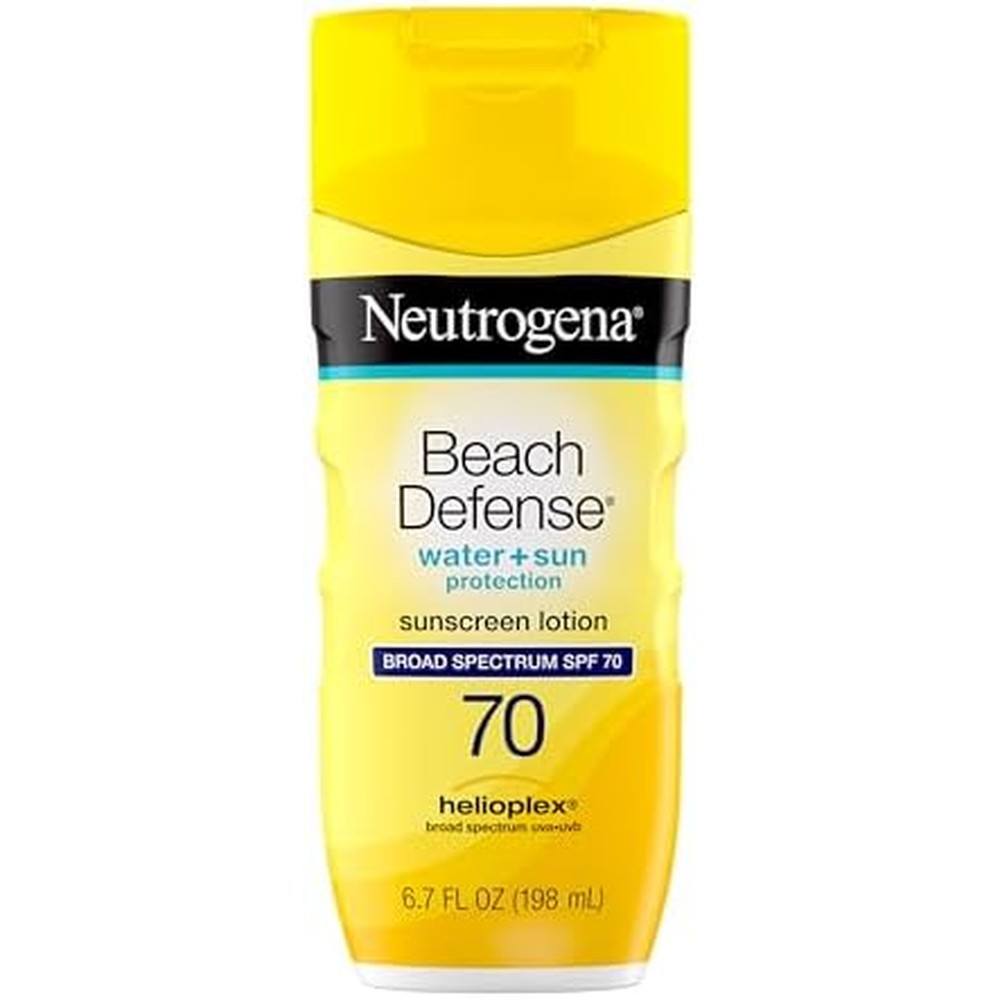 Neutrogena Beach Defense SPF 70 sunscreen lotion for face and body outdoor protection