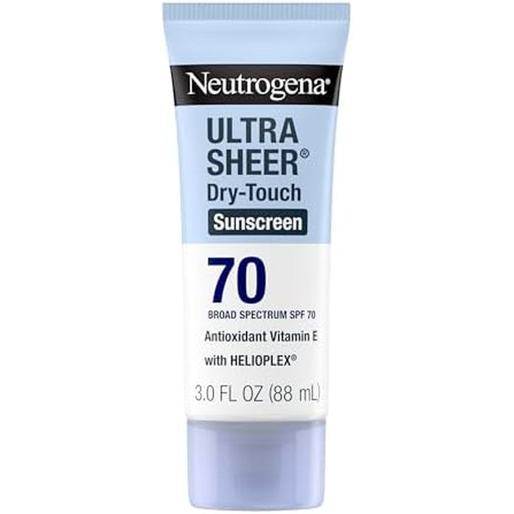 Neutrogena Ultra Sheer SPF 70 sunscreen lotion dry-touch formula for outdoor protection