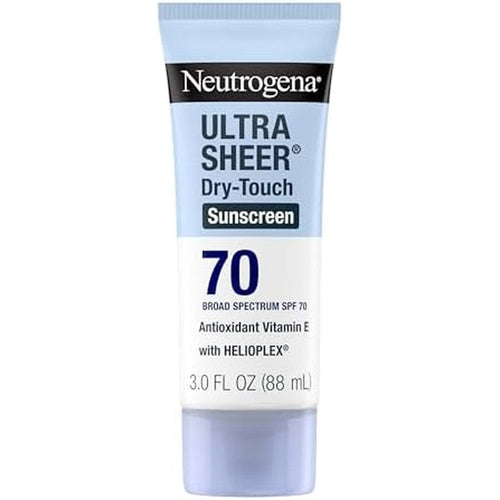 Neutrogena Ultra Sheer SPF 70 sunscreen lotion dry-touch formula for outdoor protection