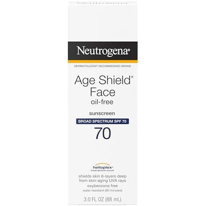 Neutrogena age shield face sunscreen front view packaging