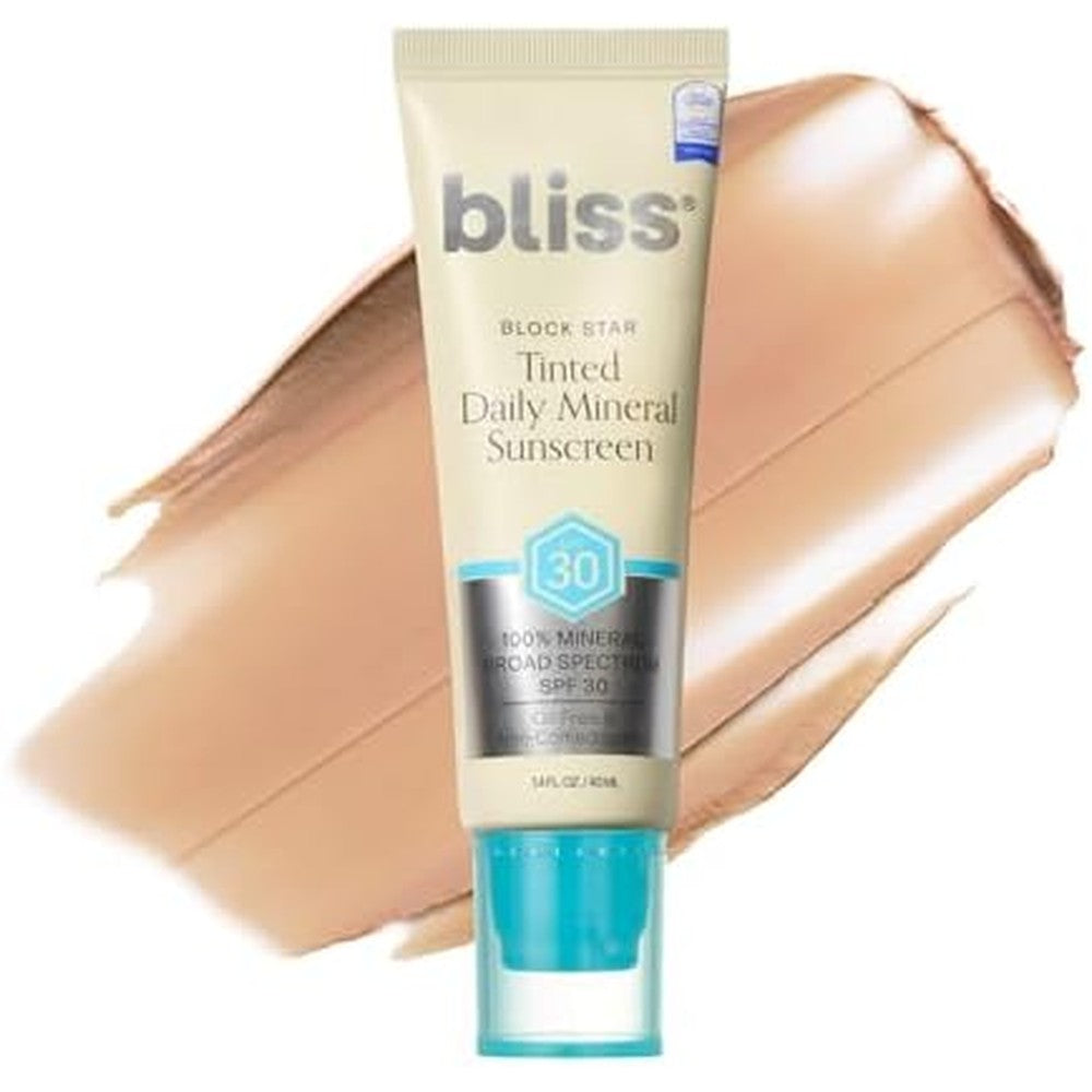 Bliss Block Star Tinted Mineral Sunscreen front view packaging