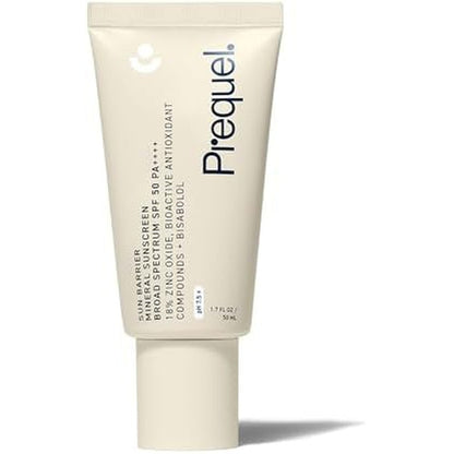 Prequel Skin Sun Barrier Mineral Sunscreen SPF 50 front view packaging
