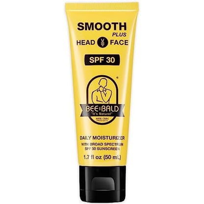 Bee Bald Smooth Plus head and face moisturizer tube front view