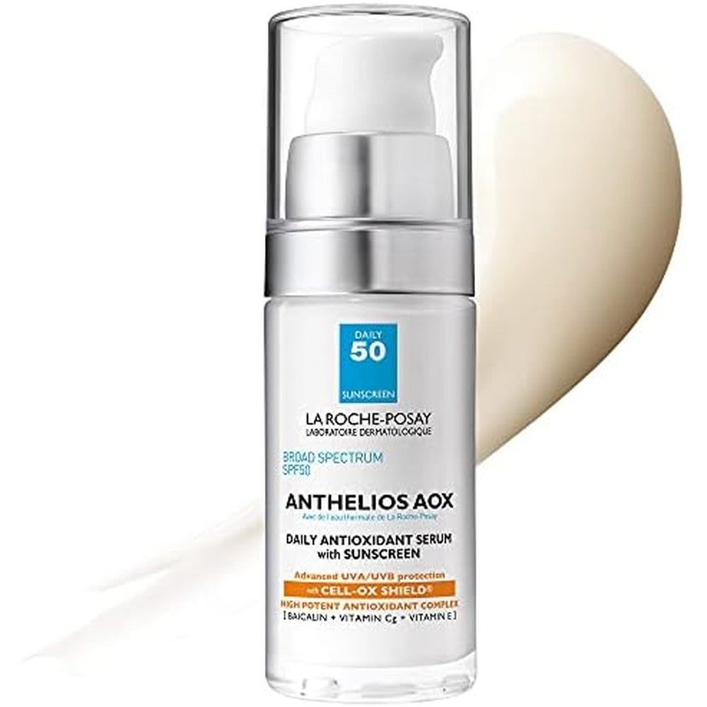 La Roche-Posay Anthelios AOX Daily Antioxidant Serum SPF 50 front view bottle for sensitive skin protection