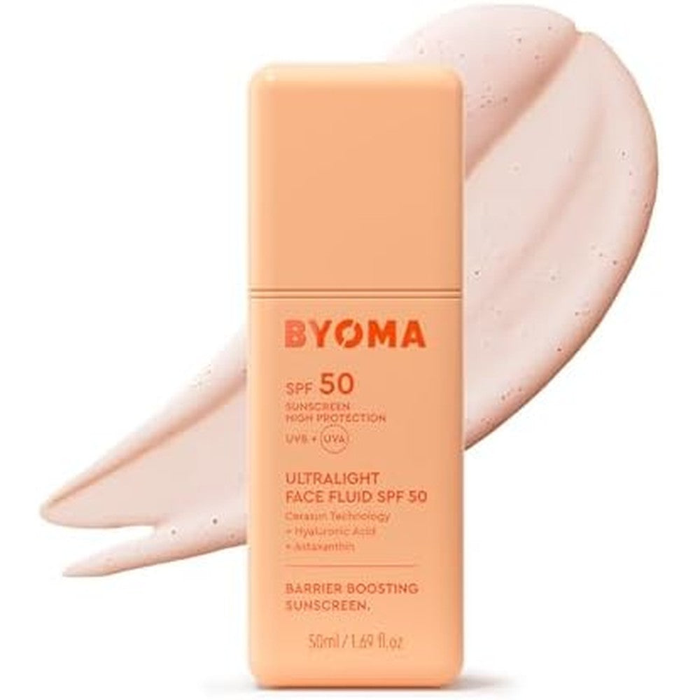 Byoma SPF 50 Face Fluid front view lightweight sunscreen