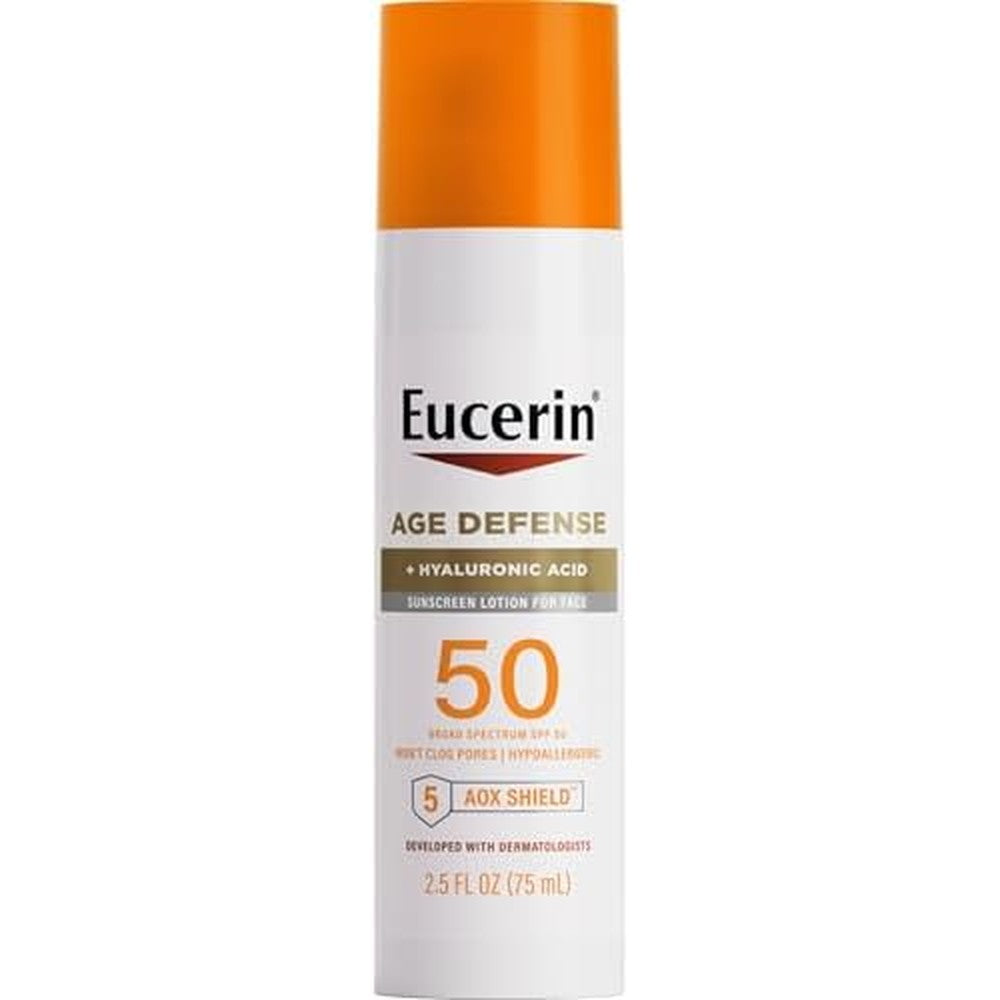 Eucerin Sun Age Defense SPF 50 Face Sunscreen Lotion front bottle view