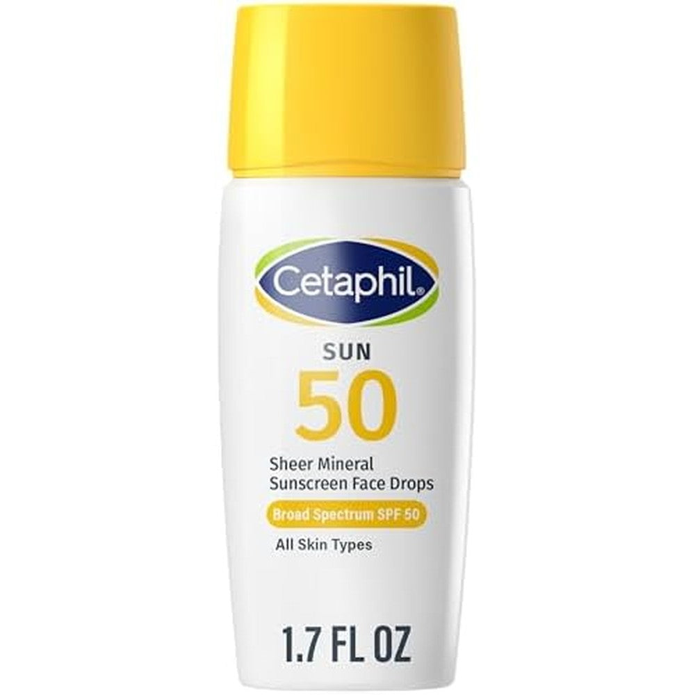 Cetaphil Sheer Mineral Liquid Sunscreen for Face front view bottle showing SPF 50 shield label