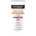 Neutrogena Clear Face Sunscreen SPF 30 front view bottle packaging
