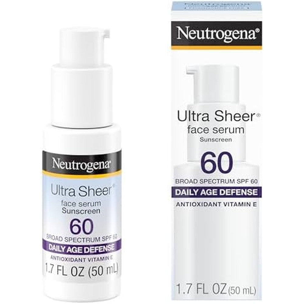 Neutrogena Ultra Sheer Face Sunscreen SPF 60 with Vitamin E front view
