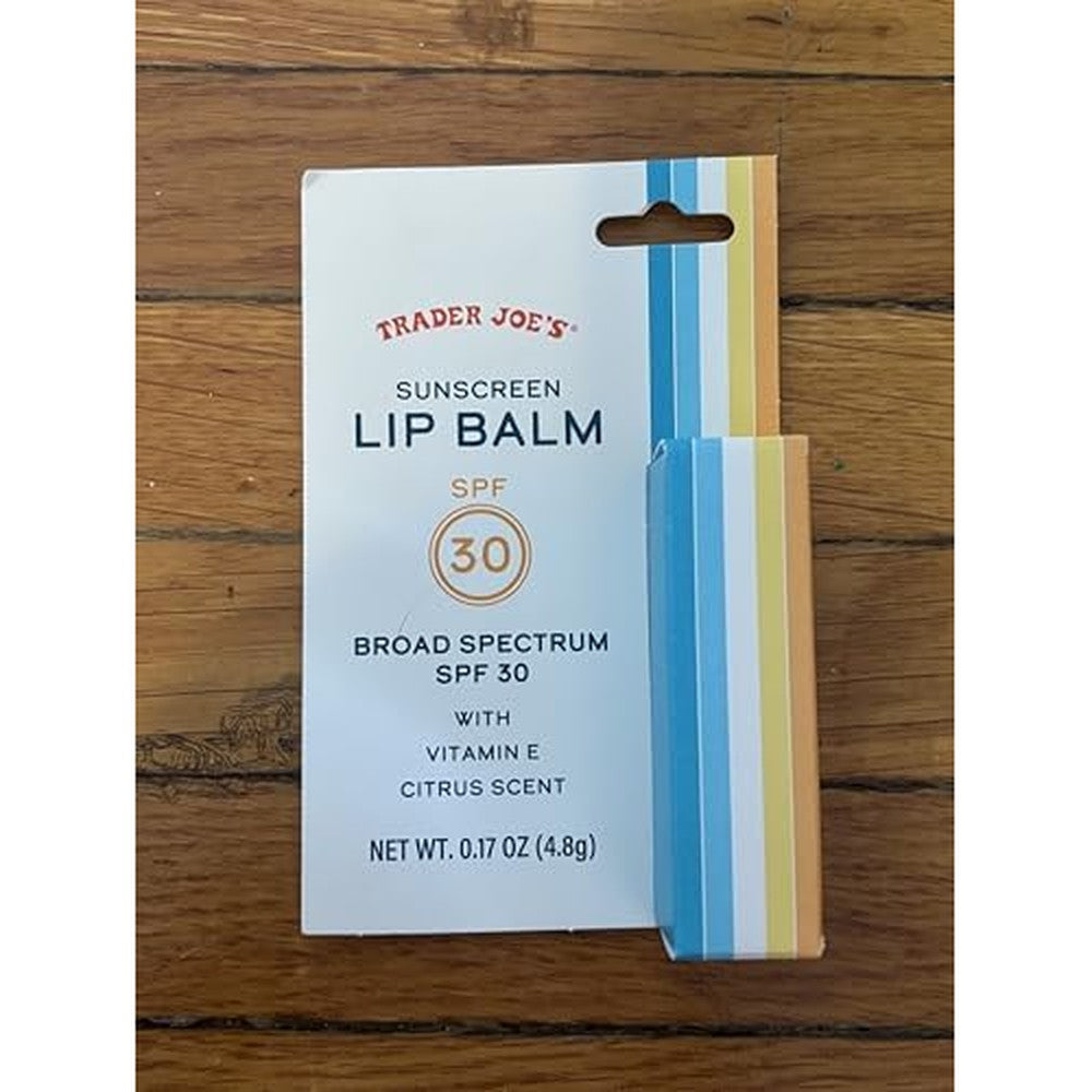 Trader Joe's Sunscreen Lip Balm, SPF 30, Broad Spectrum Protection With Vitamin E, Citrus Scent, 0.17 Ounce - Image 1