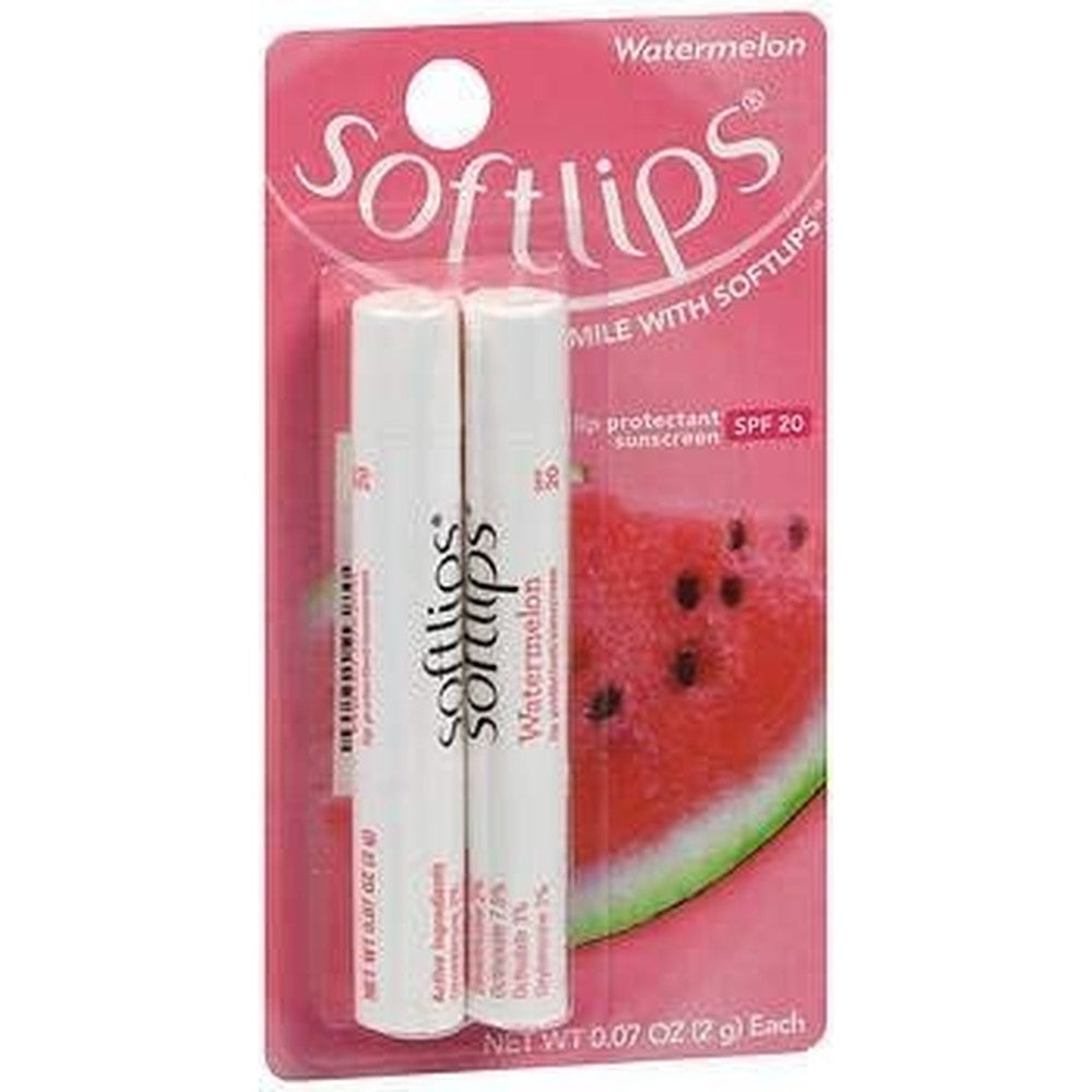 Softlips Lip Protectant Sunscreen SPF 20 Watermelon two pack front view
