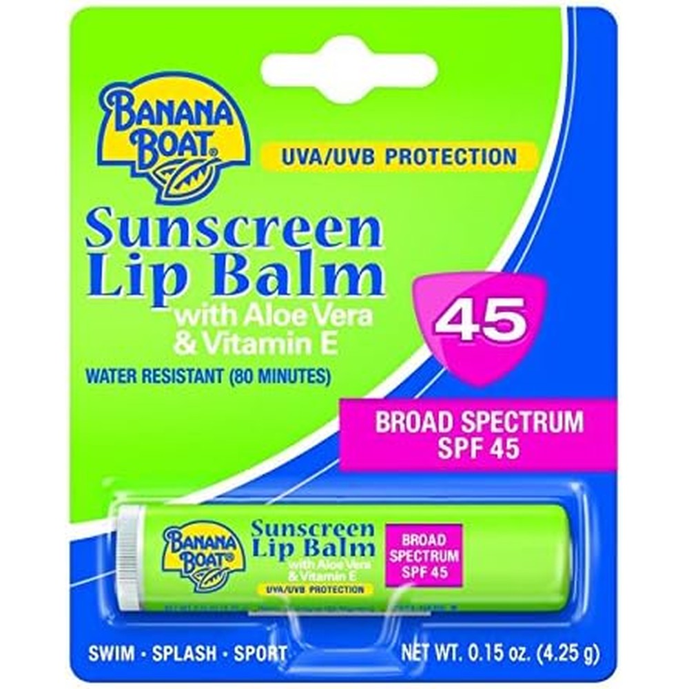 Banana Boat Sunscreen and Care Aloe Vera Lip Balm SPF 45 front view
