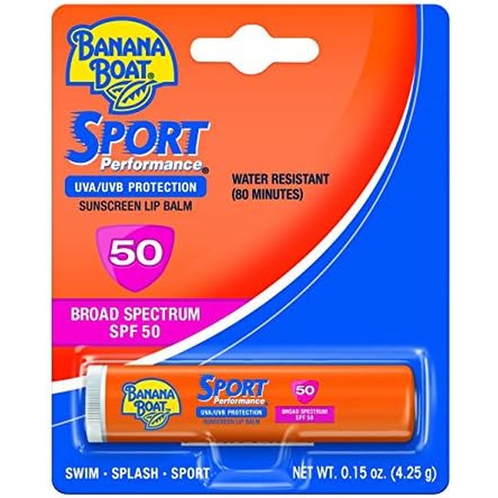 Banana Boat Sport Performance Sunscreen Lip Balm SPF 50 front view for sun protection