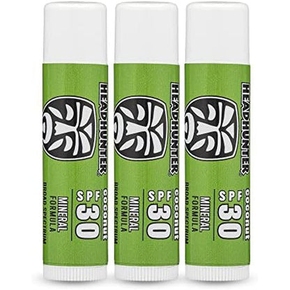 Headhunter Coconut Sport Chapstick Sunscreen SPF 30 front view