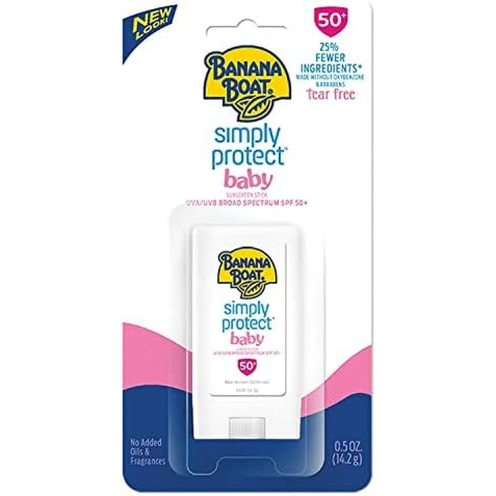 Banana Boat Baby Sunscreen Stick SPF 50 front view travel size