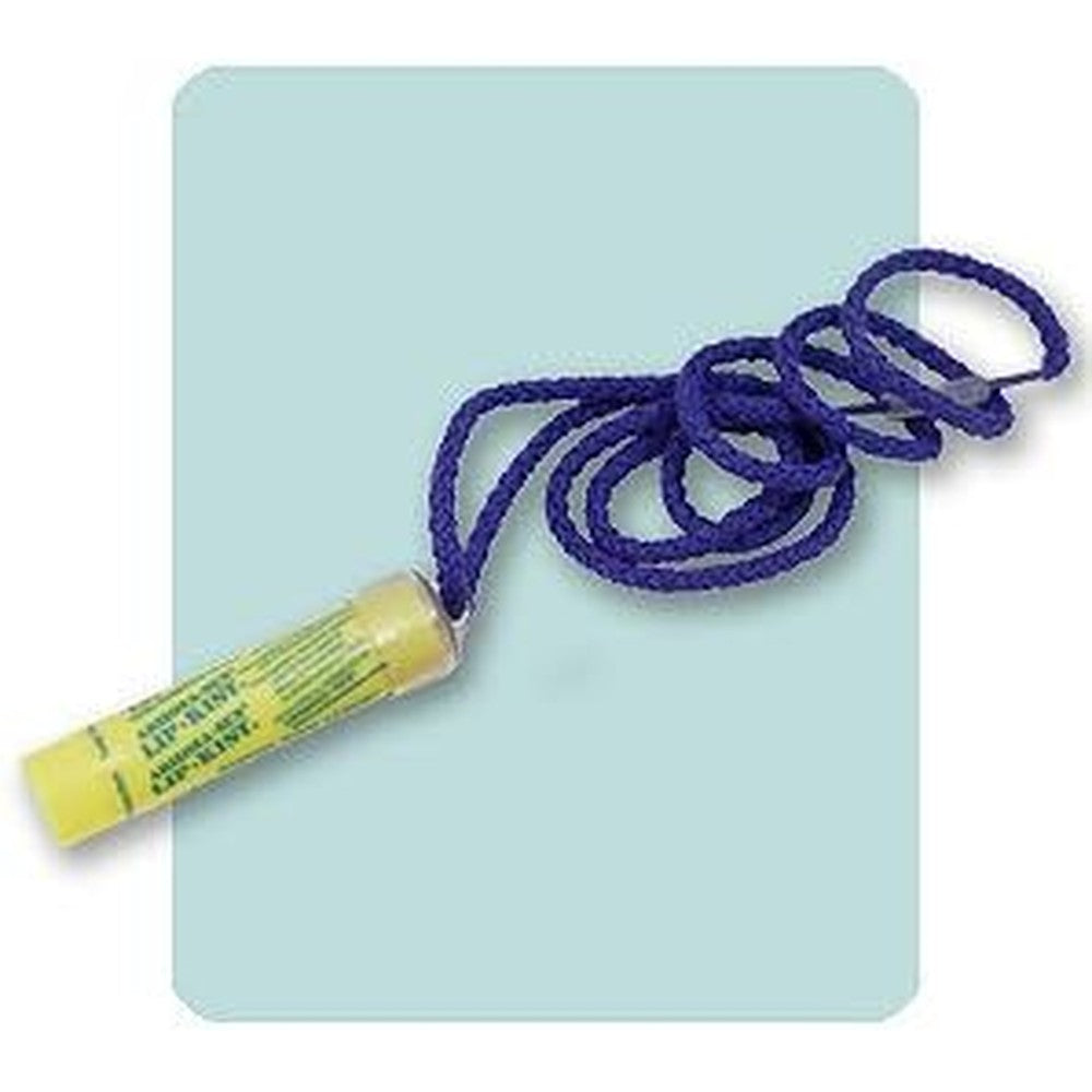 Arizona Sun Lipkist SPF 15 moisturizing lip balm tube with blue neck lanyard rope front view.