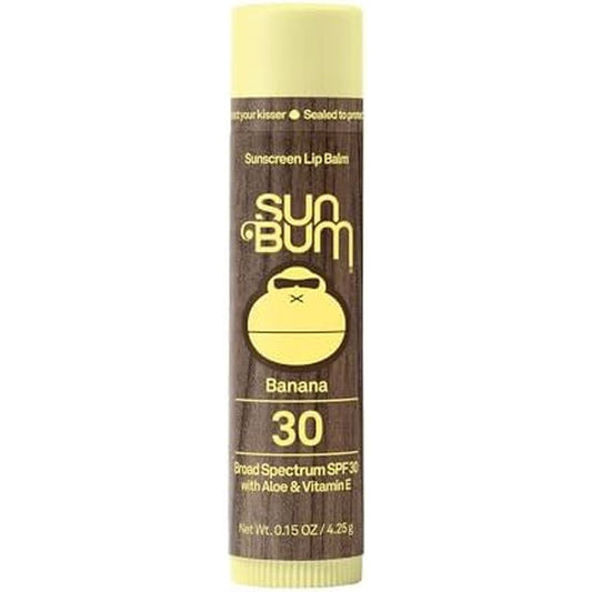 Sun Bum SPF 30 Banana Lip Balm front view
