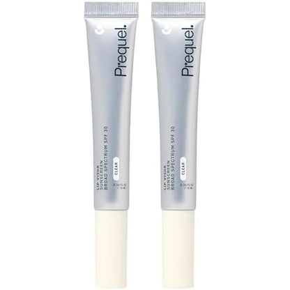 Prequel Skin Lip Visor Clear SPF 30 Lip Balm front view packaging