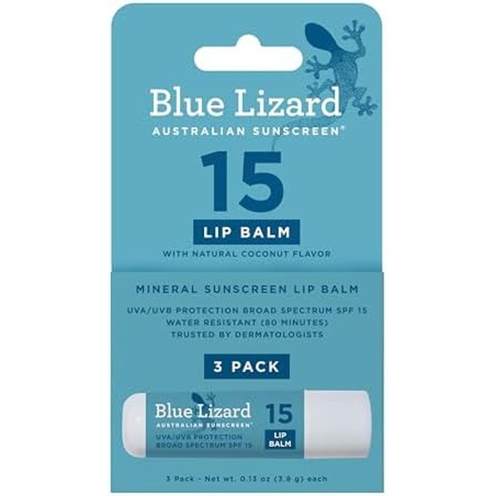 Blue Lizard Mineral SPF 15 Lip Balm 3-pack front view