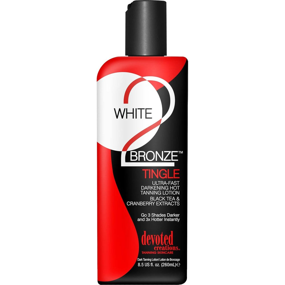 Devoted Creations White 2 Bronze Tingle Lotion front bottle view