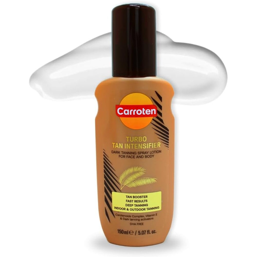 Carroten Turbo Tan Intensifier Tanning Primer For Fast Long Lasting Results Deep Tanning Spray Lotion For Face And Body 5 Fluid Ounces - Image 1