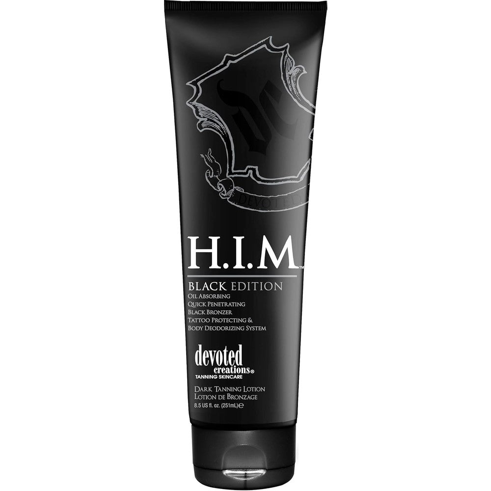 Devoted Creations H.I.M. Black Edition tanning bronzer bottle front view
