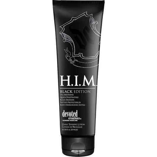 Devoted Creations H.I.M. Black Edition tanning bronzer bottle front view