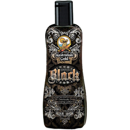 Australian Gold Sinfully Black 15x Deep Dark Bronzing Tanning Lotion bottle front view