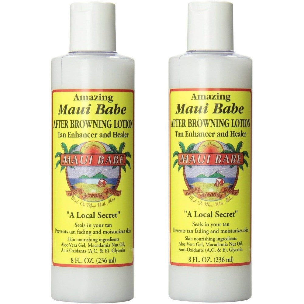 Maui Babe After Browning Lotion 8 Fluid Ounce bottles front view