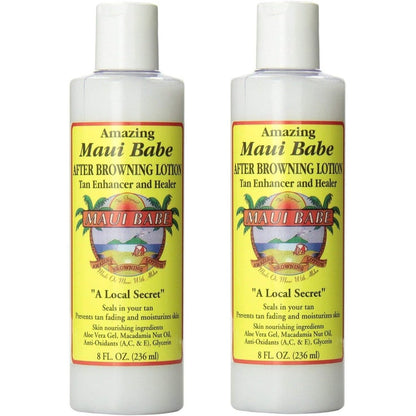 Maui Babe After Browning Lotion 8 Fluid Ounce bottles front view