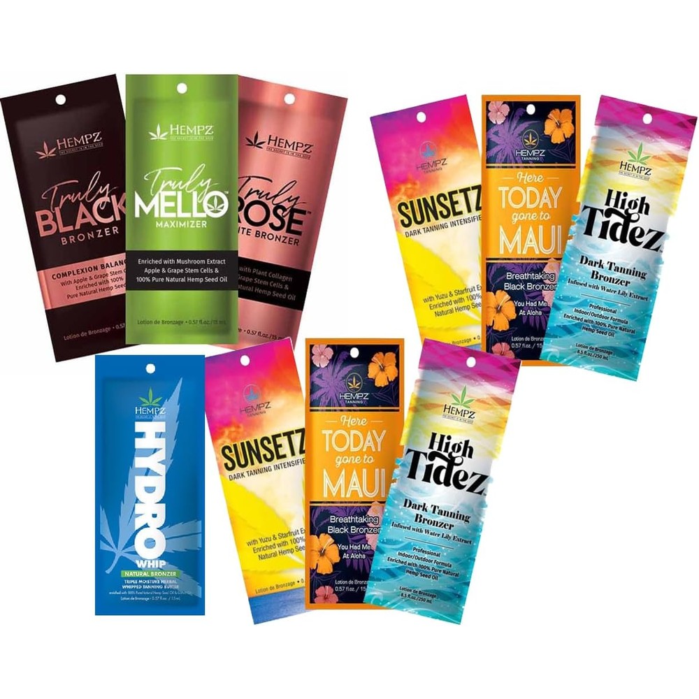 California Tan assorted indoor tanning lotion packets front view