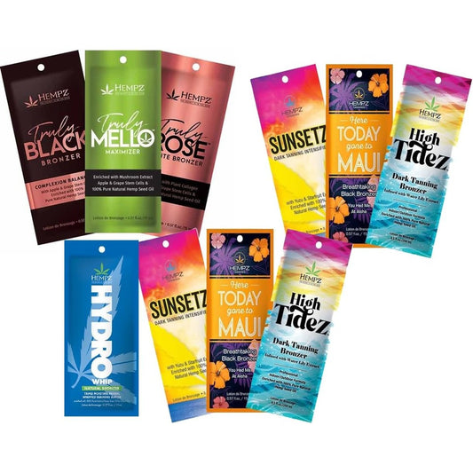 California Tan assorted indoor tanning lotion packets front view
